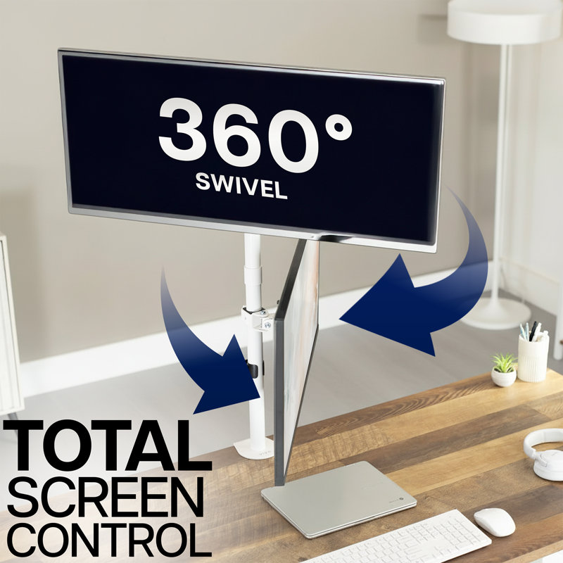 Support de moniteur vertical double VIVO, Noir