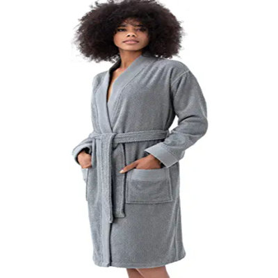 Peignoir 100% coton en ratine avec poches