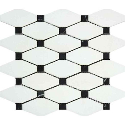 Marble Octagon and Dot Mosaic Wall & Floor Tile