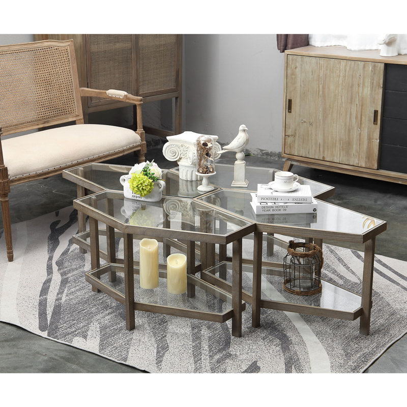 Bashira Glass Top End Table