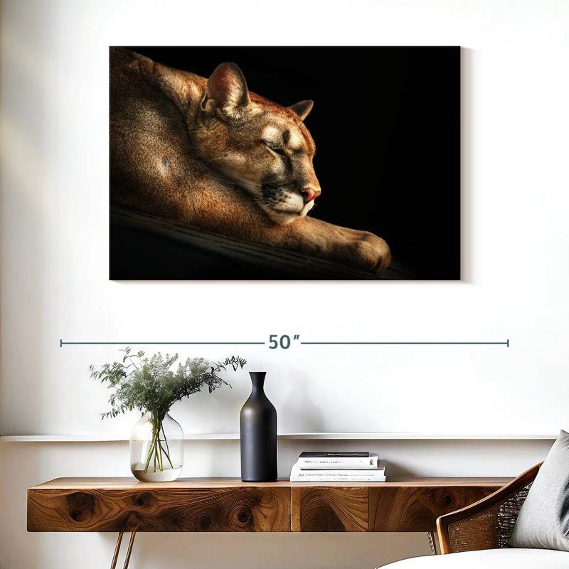 Sleeping Cougar, 26" H x 39" W