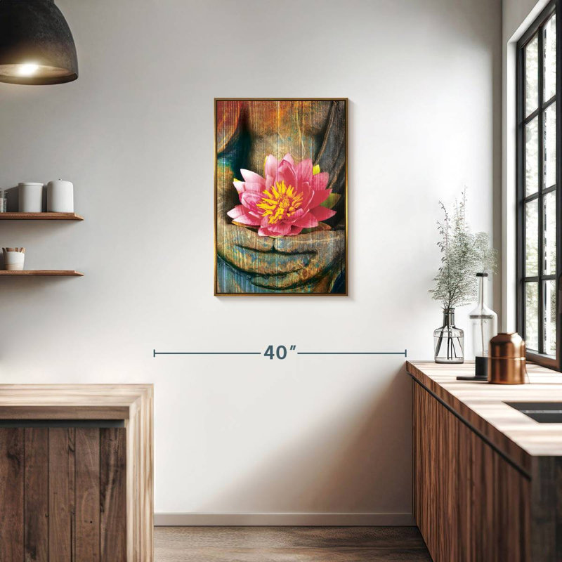 Lotus lotus main, Floating Frame Gold, 21" x 31"