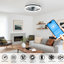 19" Black Frame Iceberg Bedroom Fan Light With Remote Control, Dimmable, 7 Blades, Reversible DC Motor, With LED Light-199770198-199770199