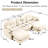 3 - Seat Modular With , Beige Chenille, Pleated , Spring And Sponge Construction, 2 Throw Pillows, Customizable Seating Sectional U Shaped Couch, Seat, Chenille Fabric, Cushion, Ergonomic Design,-121046610-121046608
