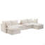 Canapé modulaire de 131 po avec repose-pieds mobile et console, porte-gobelet, siège large, canapé en U de 6 places, canapé en chenille surdimensionné avec chargeur USB pour le salon, appartement, 2 couleurs-894902069