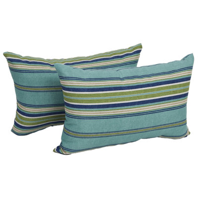 Striped Microsuede Outdoor Reversible Throw Pillow