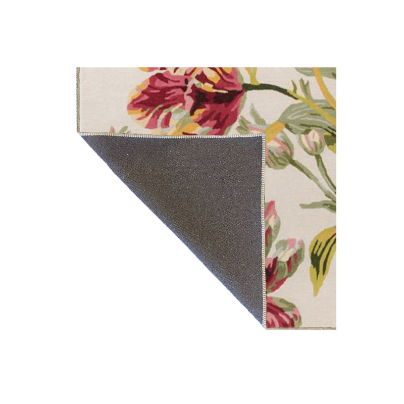 Tapis multicolore à motif de branches de feuilles tissées et lavable à la machine, Tapis de couloir 4 pi 11 po x 9 pi 10 po