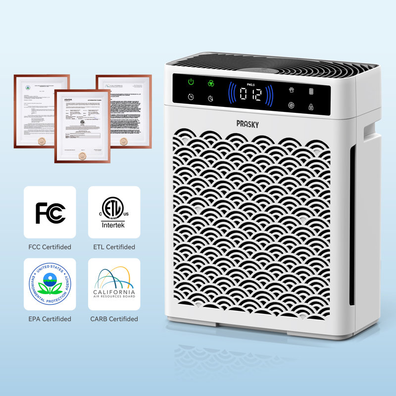 Smart & Quiet HEPA Air Purifier with Real-Time Air Quality Display, 3-in-1 Filtration for Allergies & Pets, and Aromatherapy Diffuser for Home