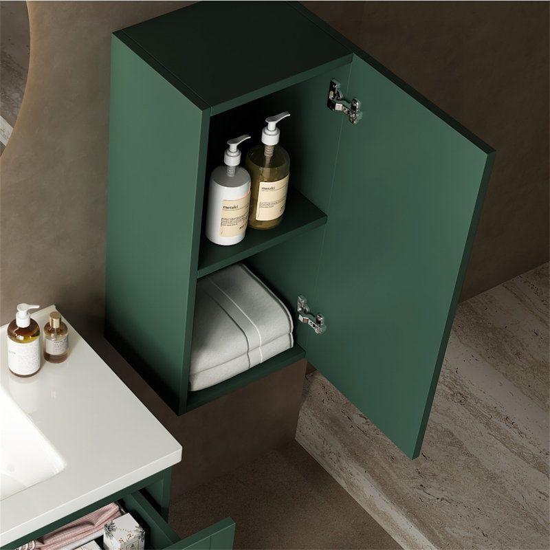 Armoire latérale de meuble-lavabo mural 14 po avec porte et tablette (convient pour meuble-lavabo JODI)