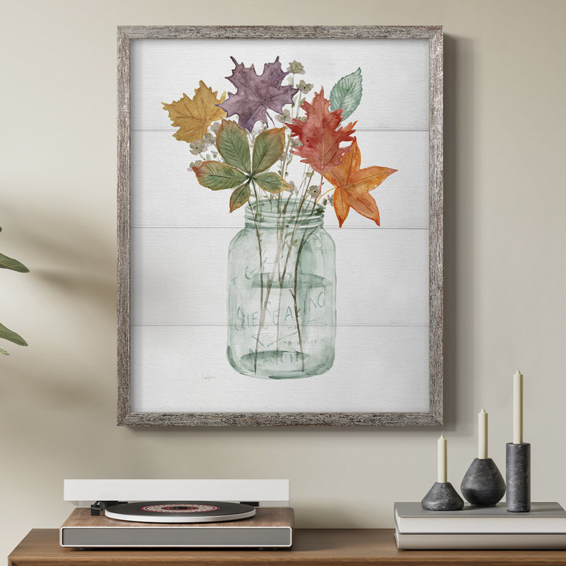 «Harvest Home Leaves I», reproduction encadrée - bois massif, H 15 po x l 12 po