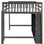 Lit mezzanine de taille grise avec 8 tablettes de rangement et - peu encombrant pour les espaces de vie