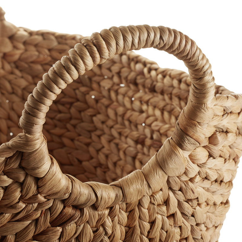 Ensemble de 3 paniers à bateau jacinthe d'eau - Cannelle - Panier à linge tissé