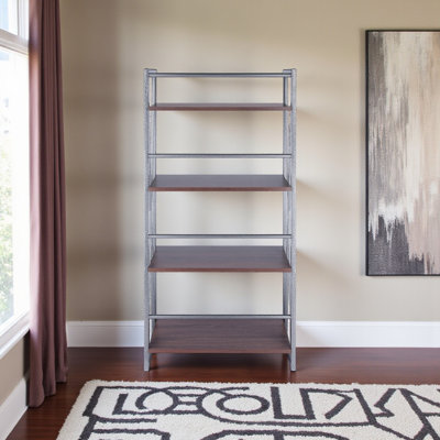 Metzler Walnut and Graphite 4-Tier Shelf