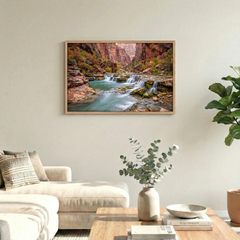 Ensemble de 1 tableau sur toile Canyon Stream, H 32 po x l 48 po, Naturel