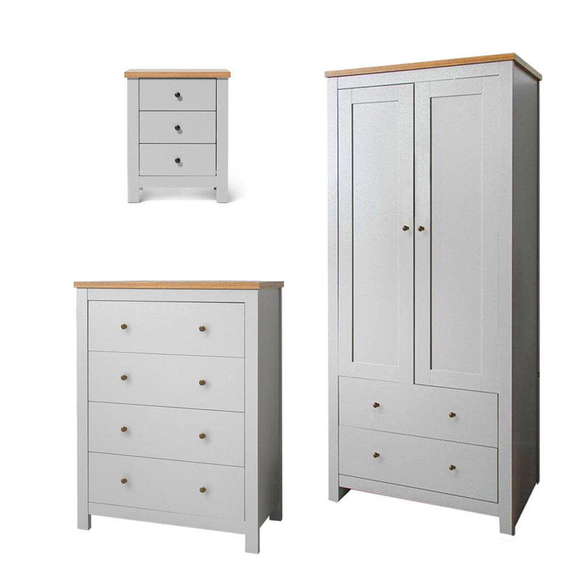 Maryhannah 2 Door Manufactured Wood Wardrobe, Alabaster White
