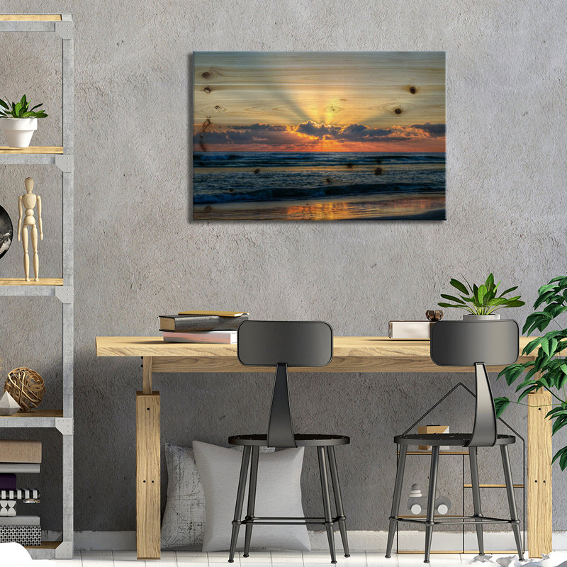 «Radiant Dawn» par Chuck Burdick - impression sur bois sans cadre, L 26 po x H 18 po