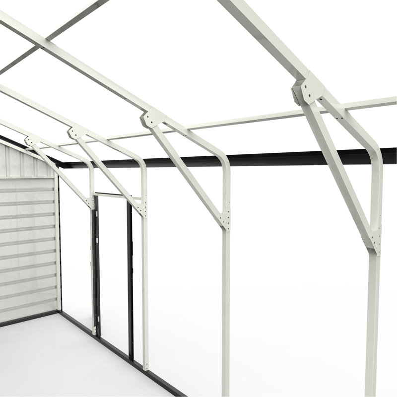 Double garage en métal avec porte d'entrée latérale