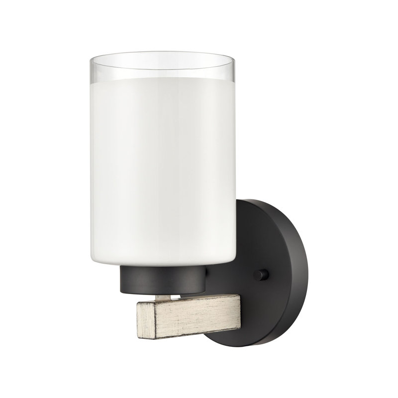 Éclairage pour meuble-lavabo à 1 lumière de 5 po de large Briggs - noir, H 6,75 po x l 5 po x P 9,75 po, Une lumière