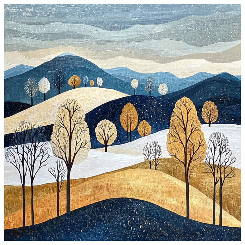 Housse de couette paysage scandinave nature, Grand lit