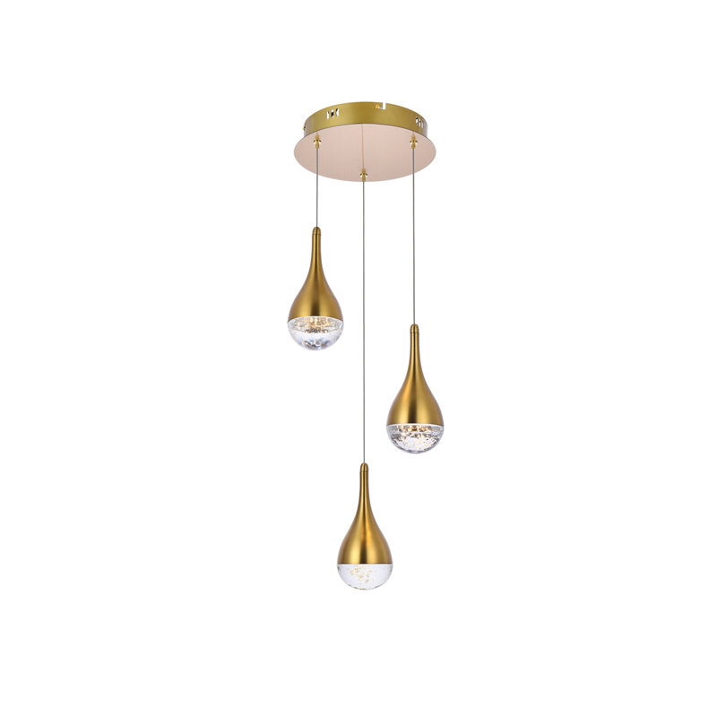 Lustre classique / classique à DEL en cristal à 3 lumières Quintion