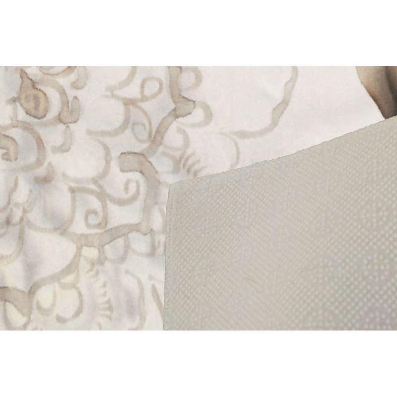 Tapis luxueux, 2,6 x 4,0 pi | 100% polyester, hauteur des poils de 0,4 po | Pois antibactérien et antidérapant en PVC | Lavable à la machine, impression numérique 3D | Parfait pour le salon et la chambre à coucher