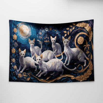 Tapisserie murale ukrainienne Levkoy avec des chats