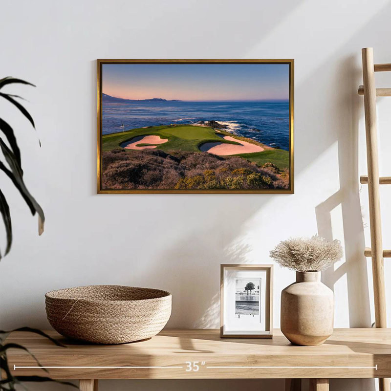 Pebble Beach Golf Club, Cadre flottant doré, 19 po x 13 po