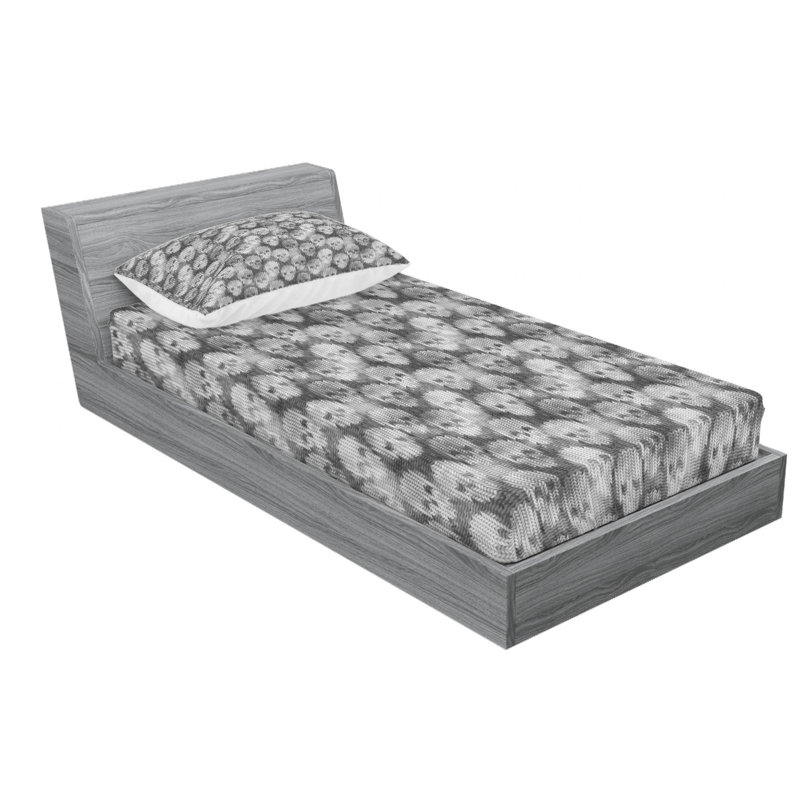 Skull Microfiber Sheet Set, Twin Sheet Set + Fitted Sheet + 1 Pillowcase