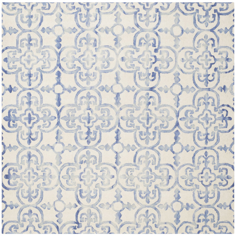 Carter Dye Hand Tufted Wool Ikat Rug, Square 7'