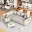 Lit convertible 109 po avec chargeurs, rangement et ensemble de couleurs beige, ressorts élastiques