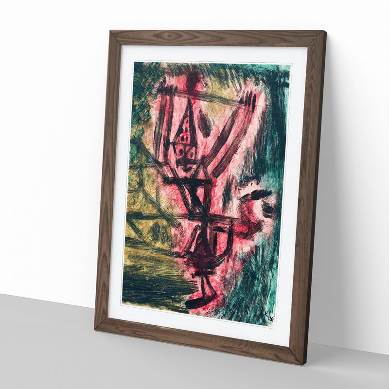 Fire Clown by Paul Klee - Framed Print, 36cm H x 27cm W x 2cm D, Walnut Framed