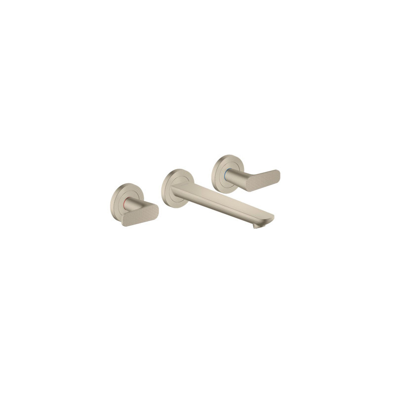 AXOR Citterio C Wall-Mounted Widespread Faucet- Cubic Cut, 1.2 GPM, Brushed Nickel