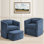 Fauteuil demi-tonneau avec pouf avec rangement Lane (ensemble de 2)