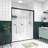 56-60"x74" Aluminum Frame Double Sliding Shower Door,Bypass Bathroom Sliding Door with Premium 1/4" (6mm) Clear Tempered Glass, Matte Black Finished