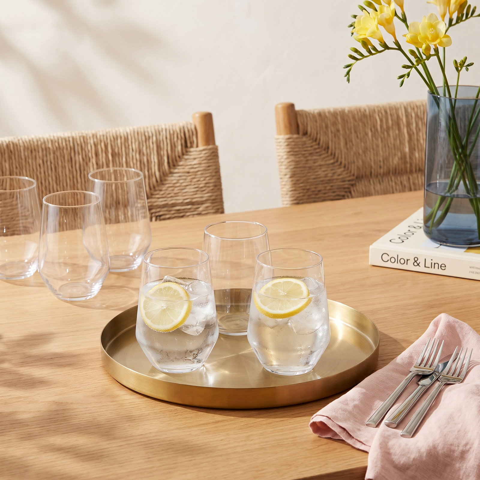 Sole Stemless Wine Glass, Clear, 19 oz.