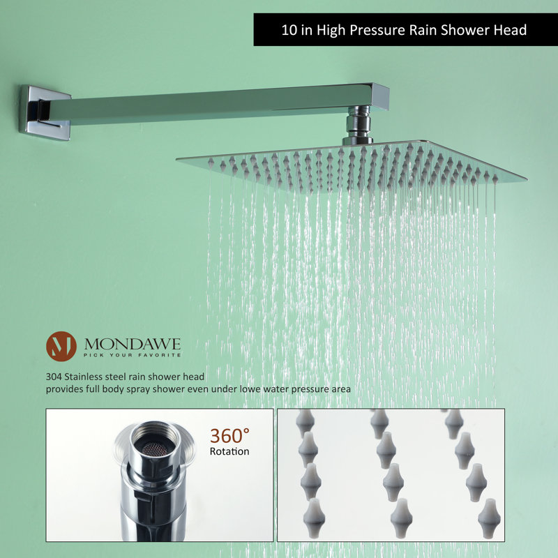 Calder Complete Shower System with Rough in-Valve, Chrome