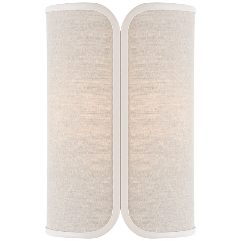 Eyre 2 - Light Flush Mounted Sconce, Soft Brass, Natural Cream