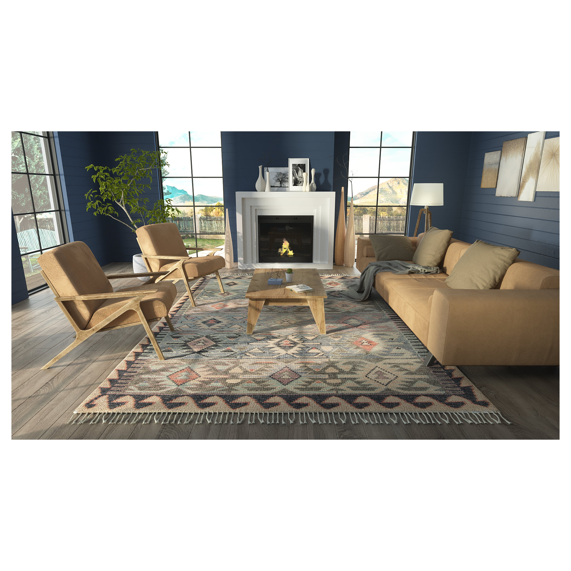 Handmade Wool Rug, Rectangle 8' X 11'