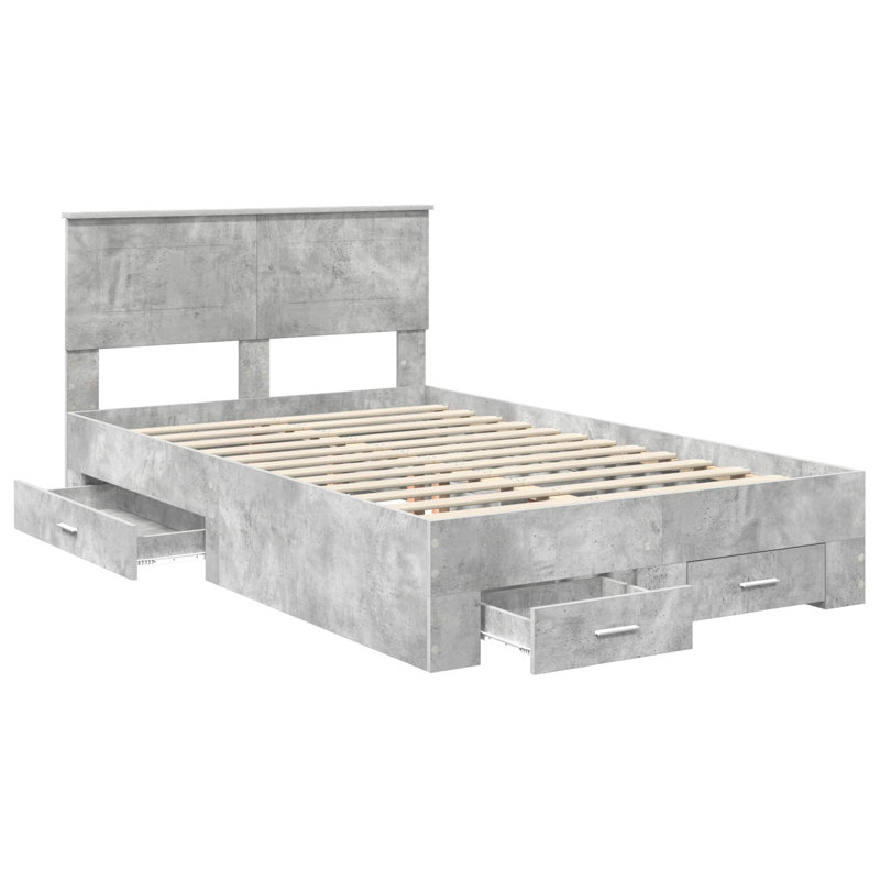 Bed, Double (4'6), Concrete Grey