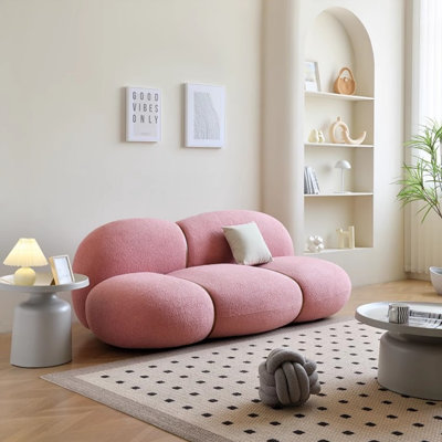 Modern and Simple Cream-style Pink Sofa