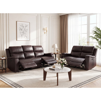 Chesa 2-Piece Faux Leather Upholstered Set Included Loveseat and Sofa