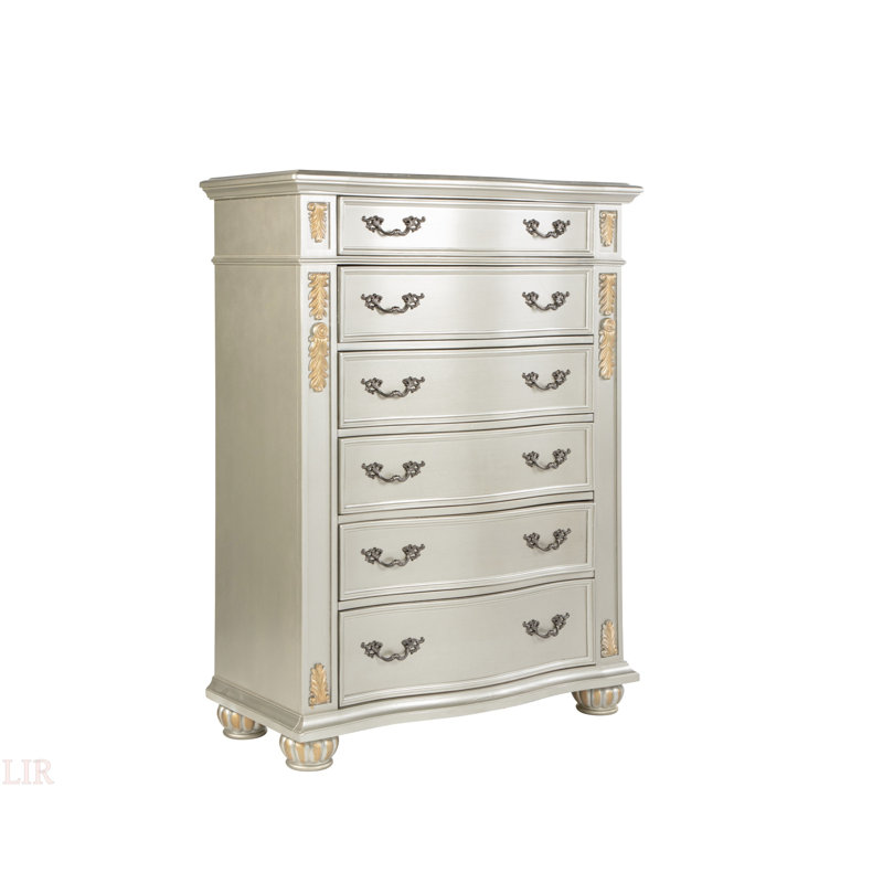 Maximus 6-Drawer Wood Chest, Champagne