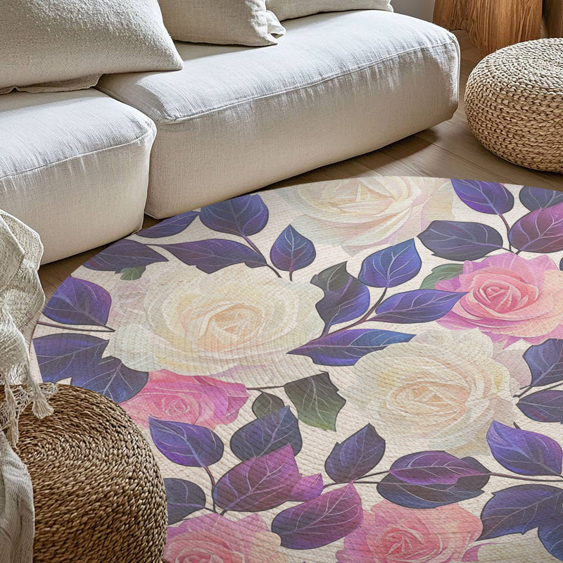 Tapis tressé Flower Drift, Rond 5 pi