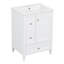 "Meuble-lavabo de 24 pouces avec rangement, tablette réglable, panneau de fibres à densité moyenne et bois d'hévéa, cloisons amovibles, finition blanc brillant"-675244016