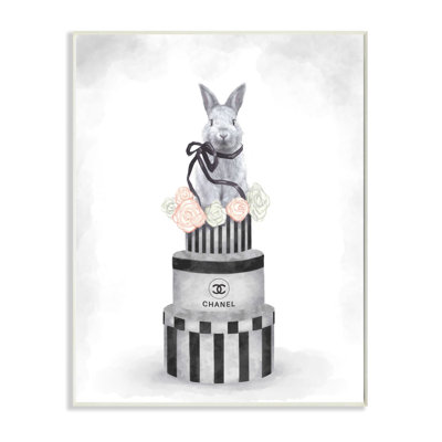 « mode lapin boîte de style rose neutre peinture grise », impression