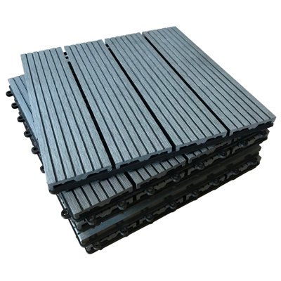 Balko 30cm L x 30cm W Composite Interlocking Deck Deck Tile Kit