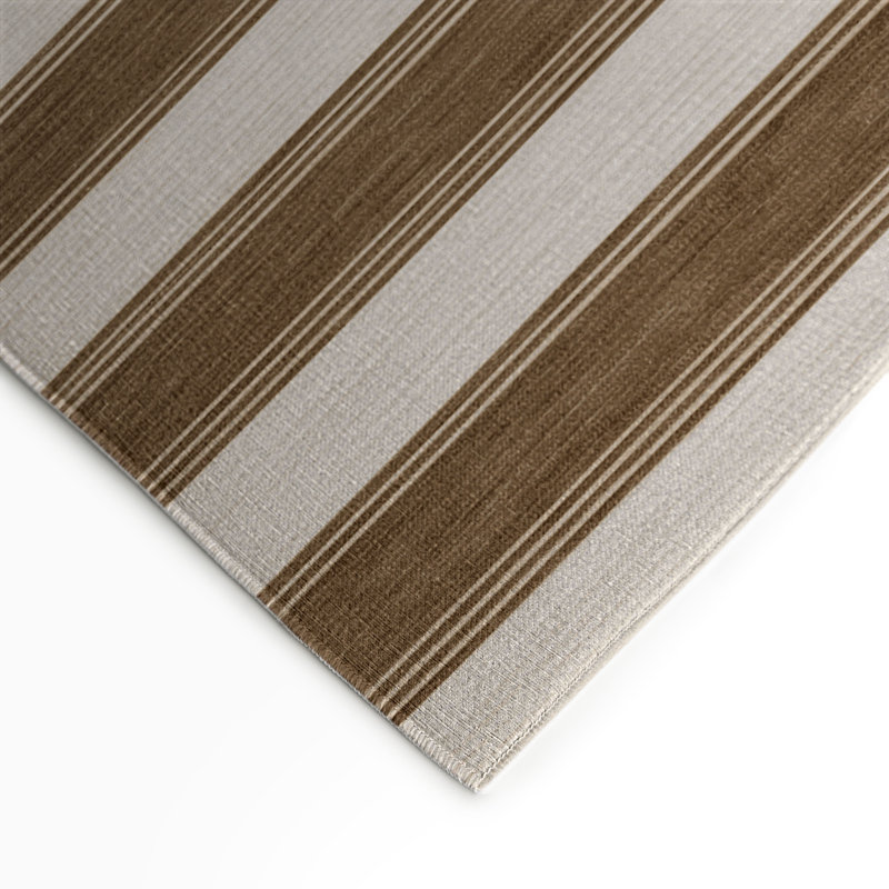 Tapis intérieur / extérieur gris HorizontalStripes, Rectangle 5 pi x 7 pi