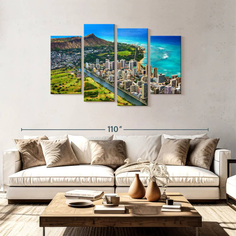 Nicci Waikiki From Above, 48" H x 75" W