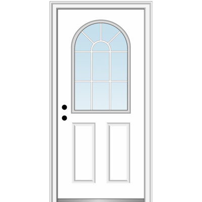 Portes d’entrée pré-raccrochées en acier 2 panneaux 0,5 lite rt rt
