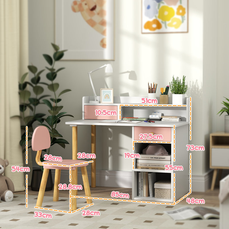 Isabelle Kids 2 Piece Rectangular Play Or Activity Table and Chair Set